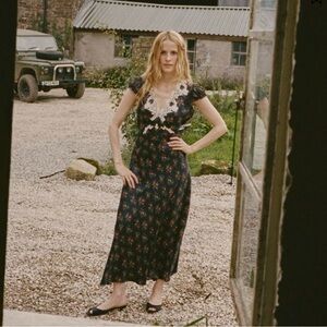 Doen Black Floral Maxi Dress